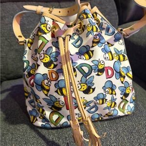 Dooney and Bourke Bumble Bee bucket bag canvas